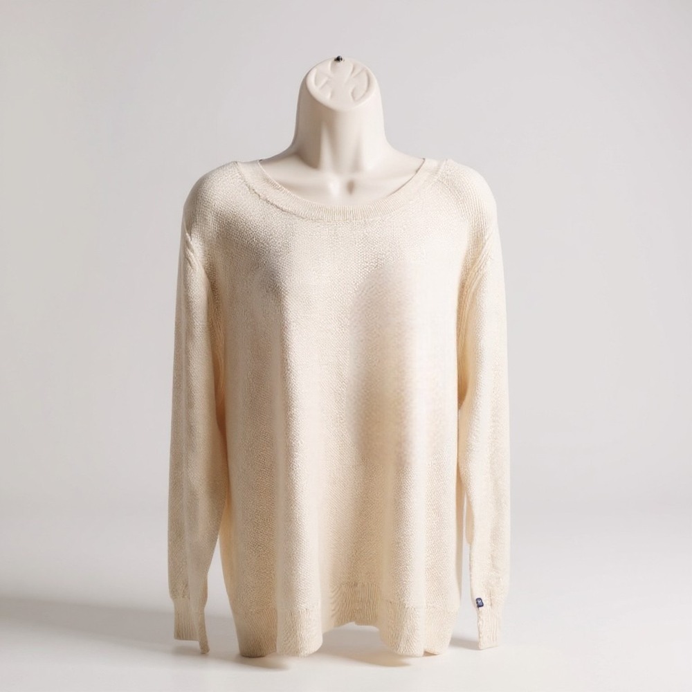 NWT GAP Women's XXL Oyster Gray Seed Stitch Knit Sweater Pullover Cozy Relaxed